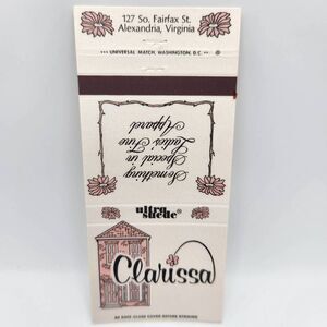 Vintage Matchbook Clarissa Ultra Suede Ladies Apparel 127 S. Fairfax St. Alexand